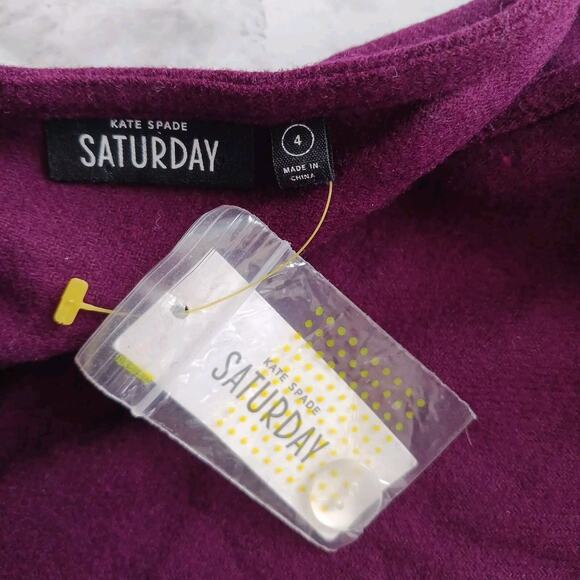 Kate Spade Saturday plum twist back v neck jumpsuit wool blend pocket Size 4 NWT - Picture 7 of 11
